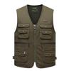 Militärgrüne ärmellose Mehrfach-Taschenweste - Übergröße Lässiges Top mit Reißverschluss für alle Jahreszeiten