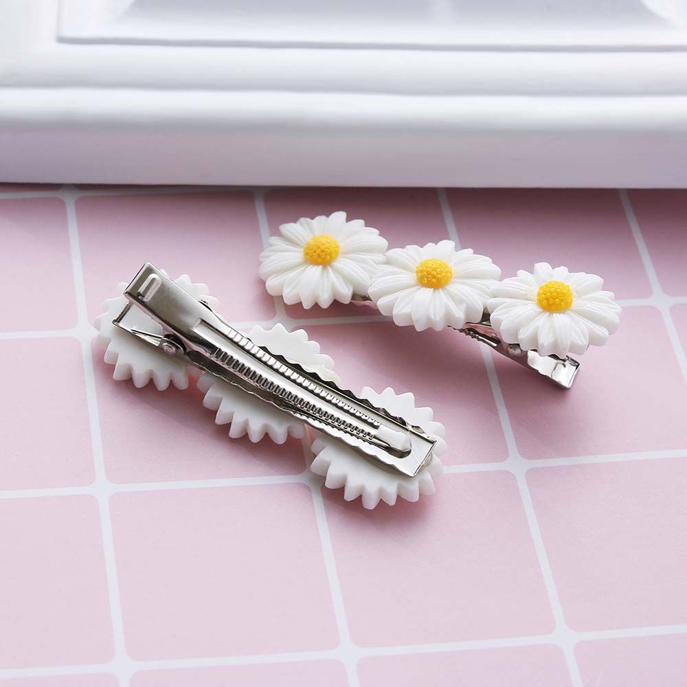 Yellow Sweet Flower White Women Daisy Hairpins Barrettes Flower Clip Hair Clips