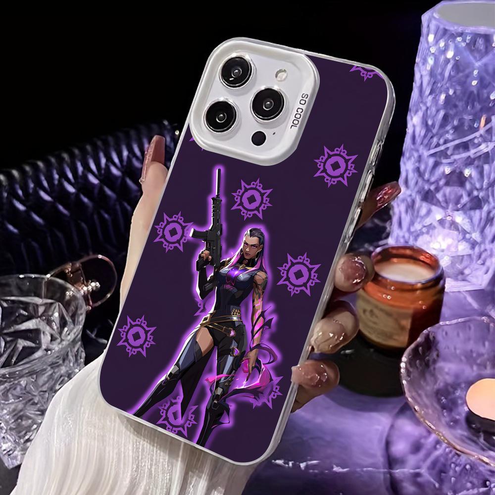 Valo Reyna Phone Case for iPhone 17 16 15 14 13 12 11 X XR XS Air Pro Max Plus White Colorful Silver Cover