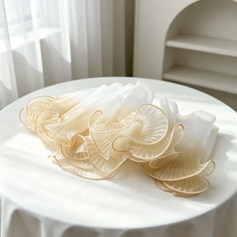 Valentine's Day 3D Ruffled Mesh Lace Flower Bouquet Wrap