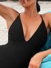 Women’s Sexy Black Monokini Bathing Suit One-Piece Bikini Swimsuit, Strappy Backless Swimwear