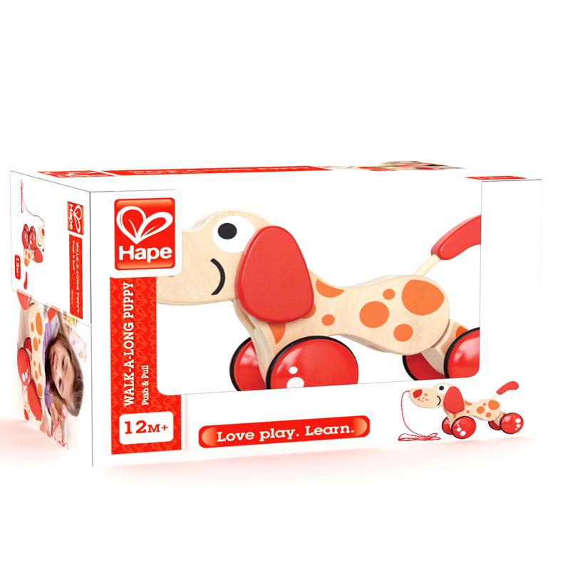 Hape Pull-Along Puppy: Creative Wooden Walker Educational Toy for Children