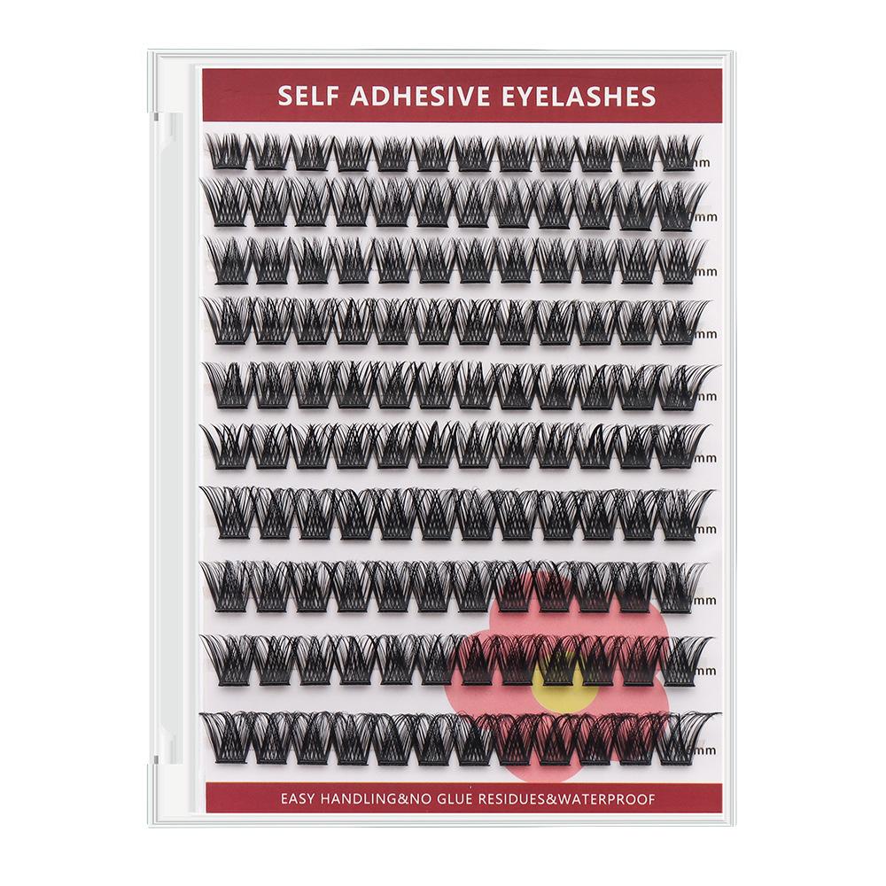 Large-capacity self-adhesive false eyelash set, mixed lengths, various styles, no glue needed, long-lasting waterproof and sweatproof