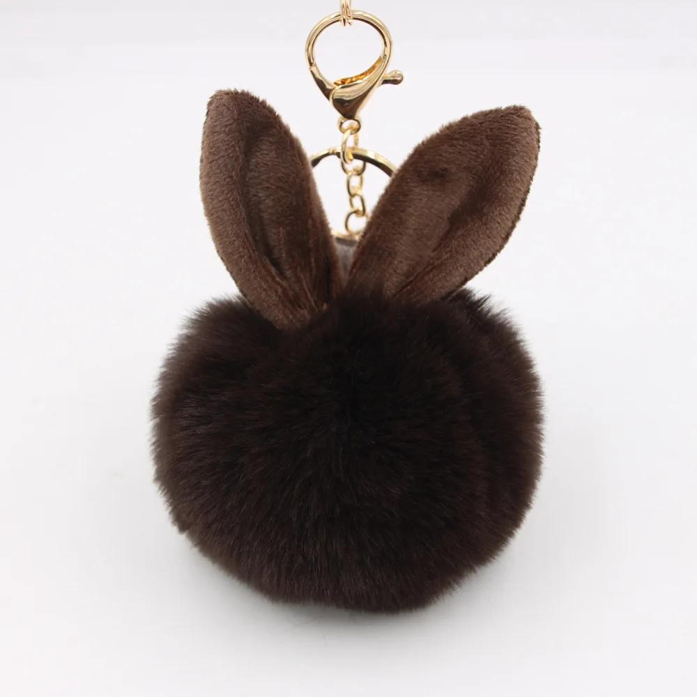 Rabbit Ear Hair Ball Keychain Pendant Plush Pendant Imitation Fur Bag Jewelry Fury Ball