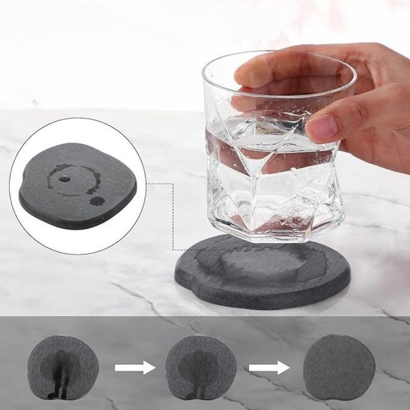 4PCS/8pcs Diatomite Coasters Set Unique Absorbent Drink Coasters Modern Desk Cup Mats for Office Home Use