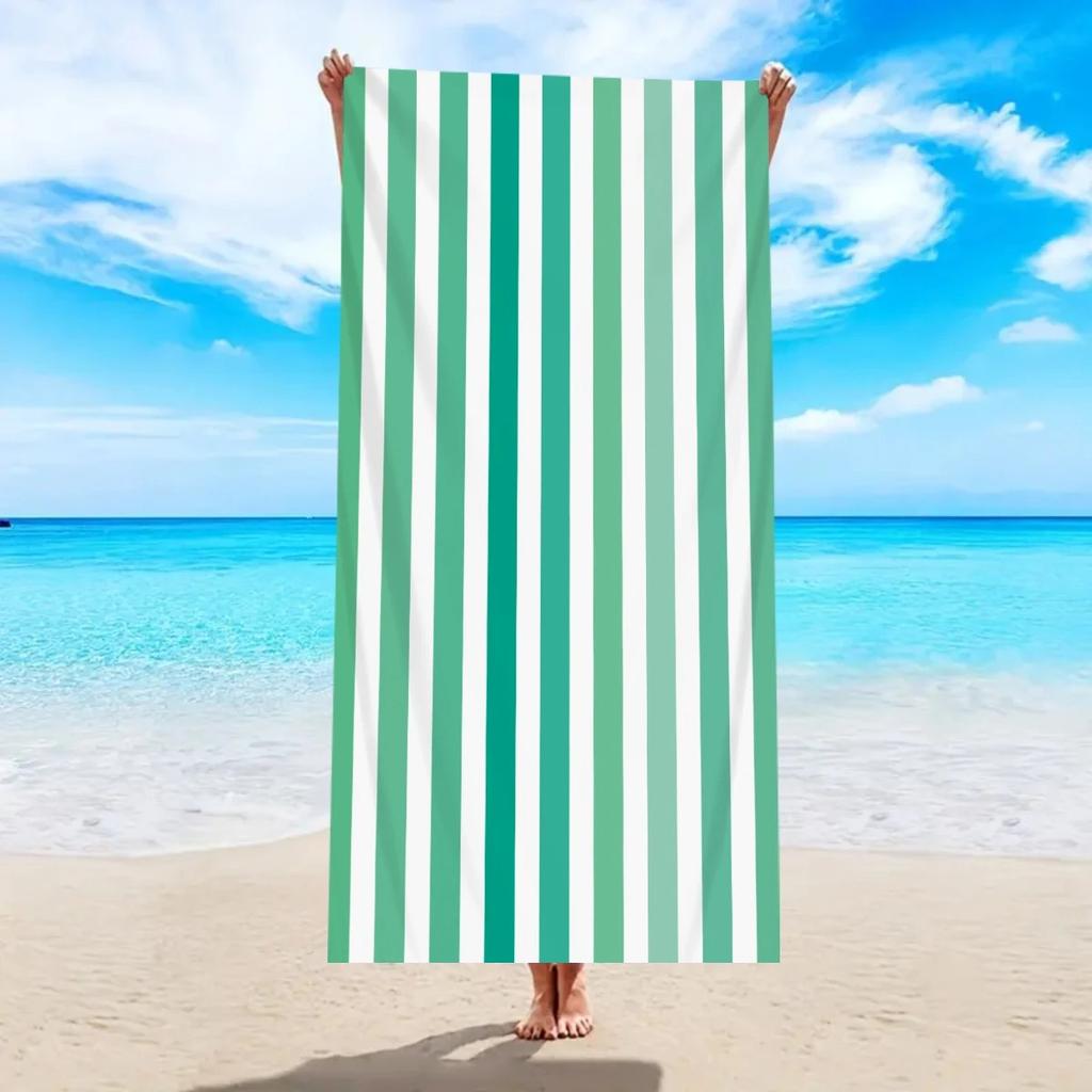 Large Striped Beach Towel For Adults Kids Quick Dry Sand Swimming Pool Bath Towel Summer Travel Seaside Vacation Accessories