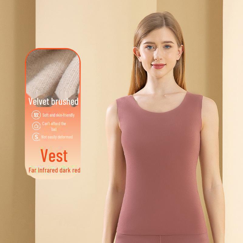 

«Женский бархатный терможилет с круглым вырезом, бесшовный, антибактериальный внутренний слой» S (suggested 80-95 jin)