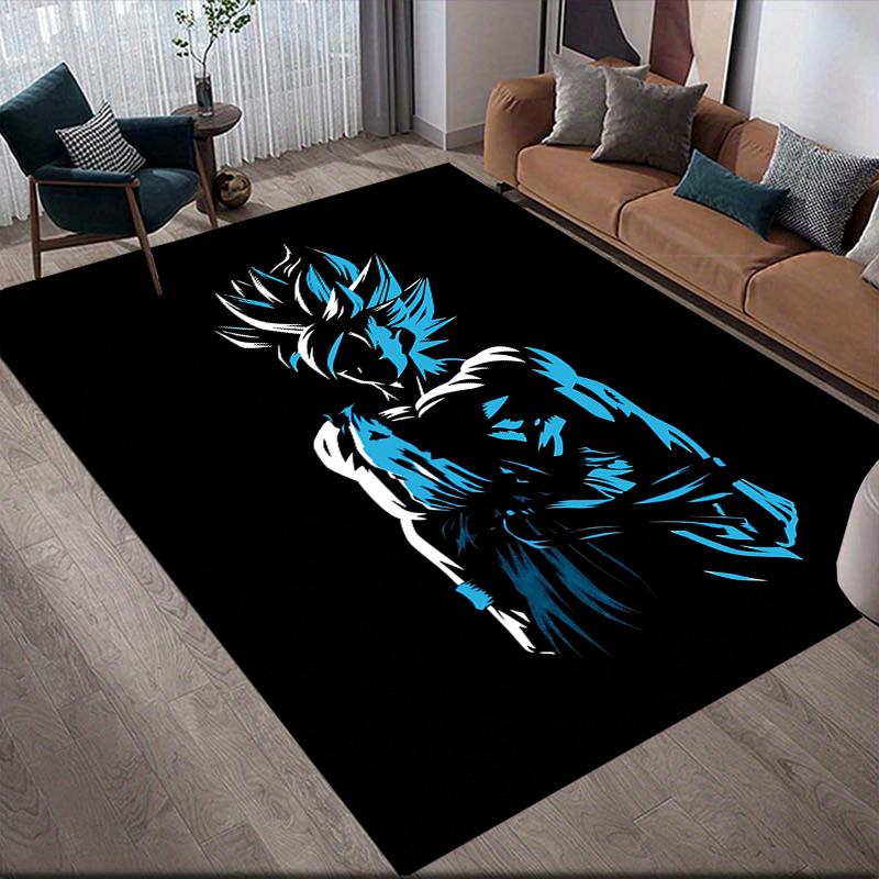 Dragon Ball Goku Square Area Rug, Non-Slip Floor Mat for Living Room, Perfect Gift for Goku Fans