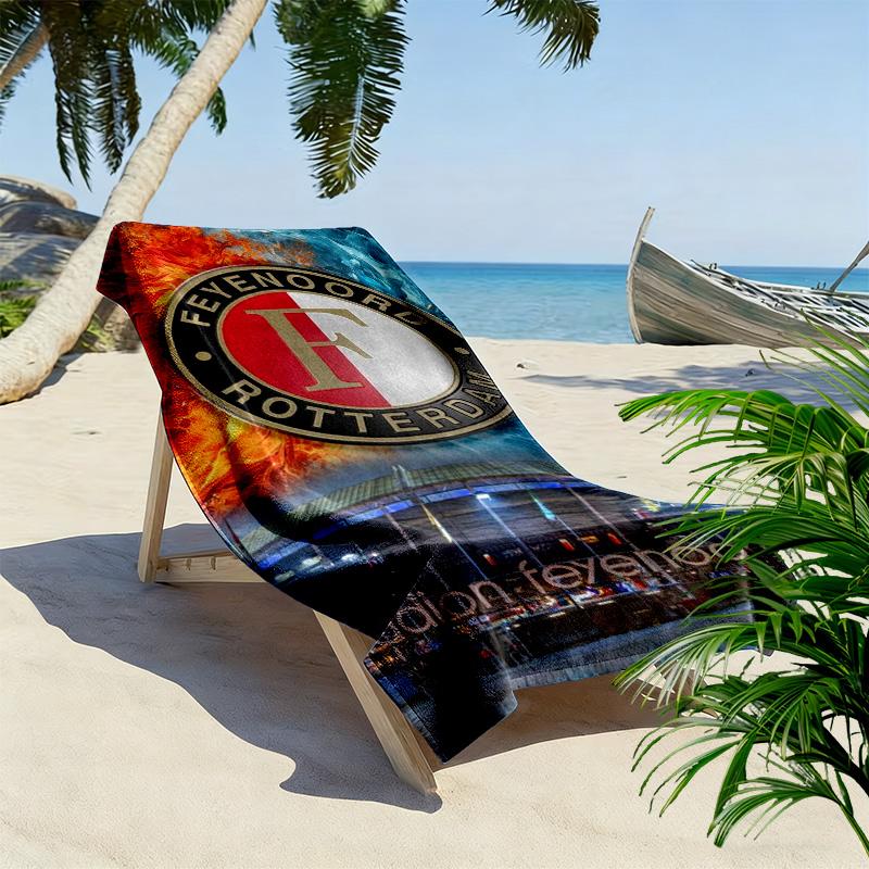 Feyenoord Print Strandtuch, Großes Weiches Schnelltrocknendes Handtuch für Strand Camping Schwimmen