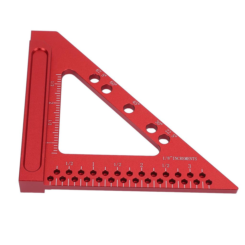 Carpenter Square Aluminum Alloy Triangle Hole Scribing Ruler for Classroom Workshop Office