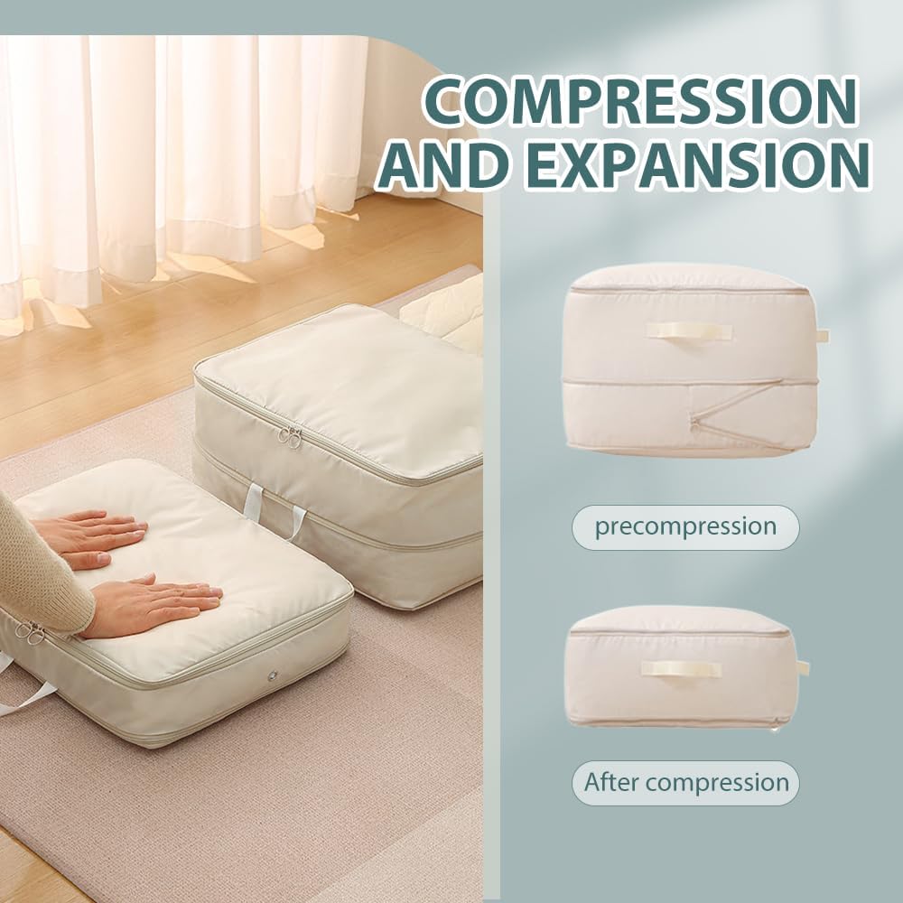 Space Saving Self Compression Organizer Portable Storage Packing Bags Quilt Compression Storage Bag for Comforters Blankets
