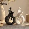 Talos 3D Printed Reading Figurine, Abstract Reader Statue for Home Decor, Modern Minimalist Sculpture Bookshelf Desk Office Ornament