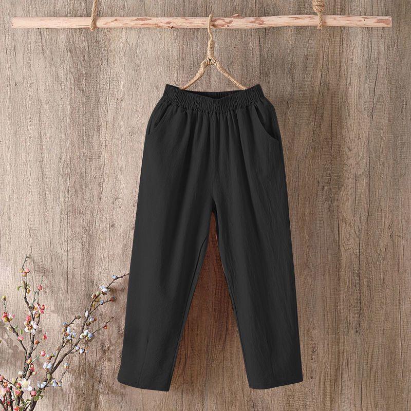 Women's Pants Loose Cotton Pants with Large Size Cotton Solid Color Casual Ladies Underwear