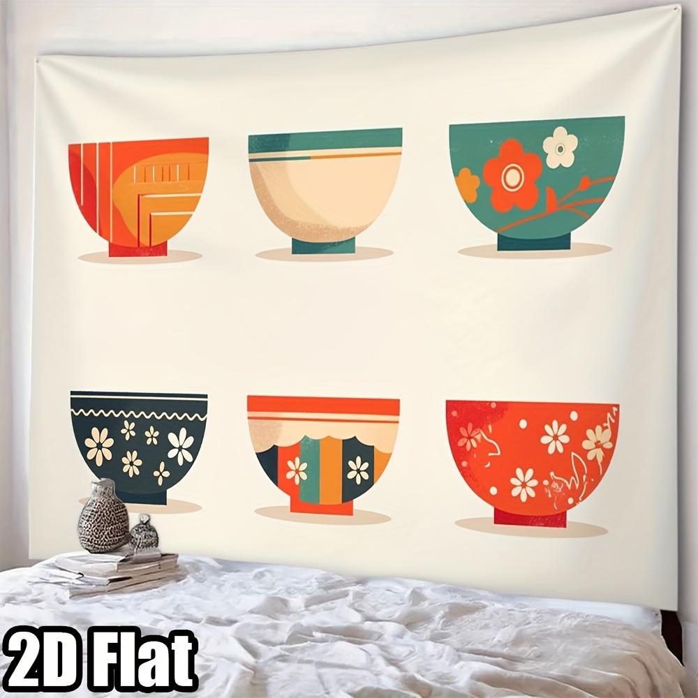 Minimalist Bowl-Shaped Design Digital Printing Polyester Wall Tapestry Suitable For Use Living Rooms Bedrooms Offices Bars Party