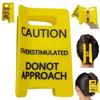 1/2Pcs Overstimulated Warning Sign Hair Claw Strong Grip Thick Hair Funny Yellow Caution Hair Clip Hair Accessories