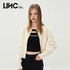 Jin Yujie Women's 22% Wool Blend Round Neck Knit Cardigan