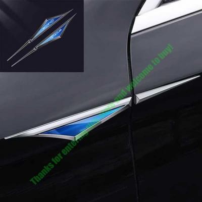 For Lexus LS500 LS500h 2018+ Blue Alloy Side Fender Air Wing Vent Cover Trim 4Pc