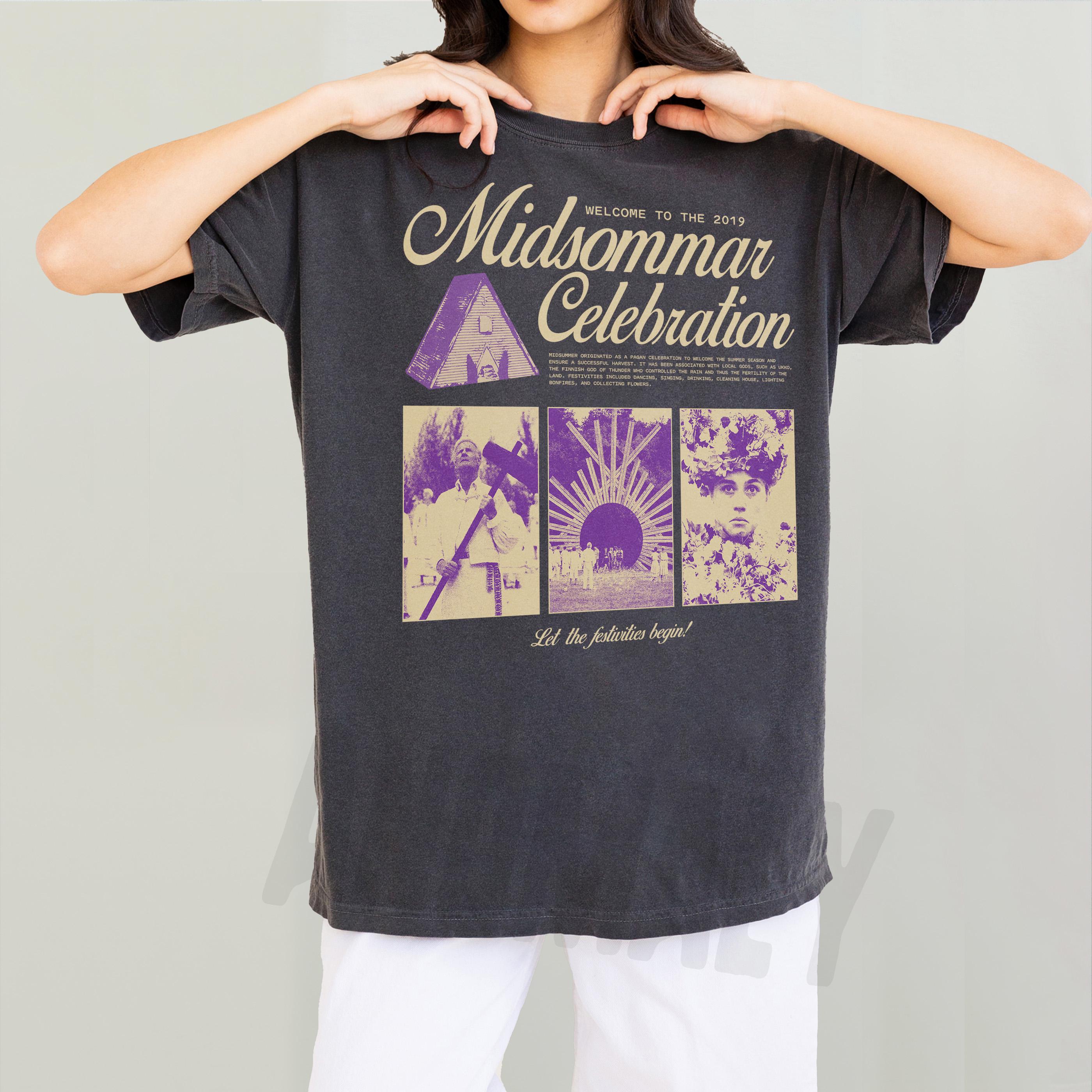 Plus Size Summer Women s Vintage Midsommar Celebration T-Shirt Breathable Stylish Versatile Street Style Oversized M