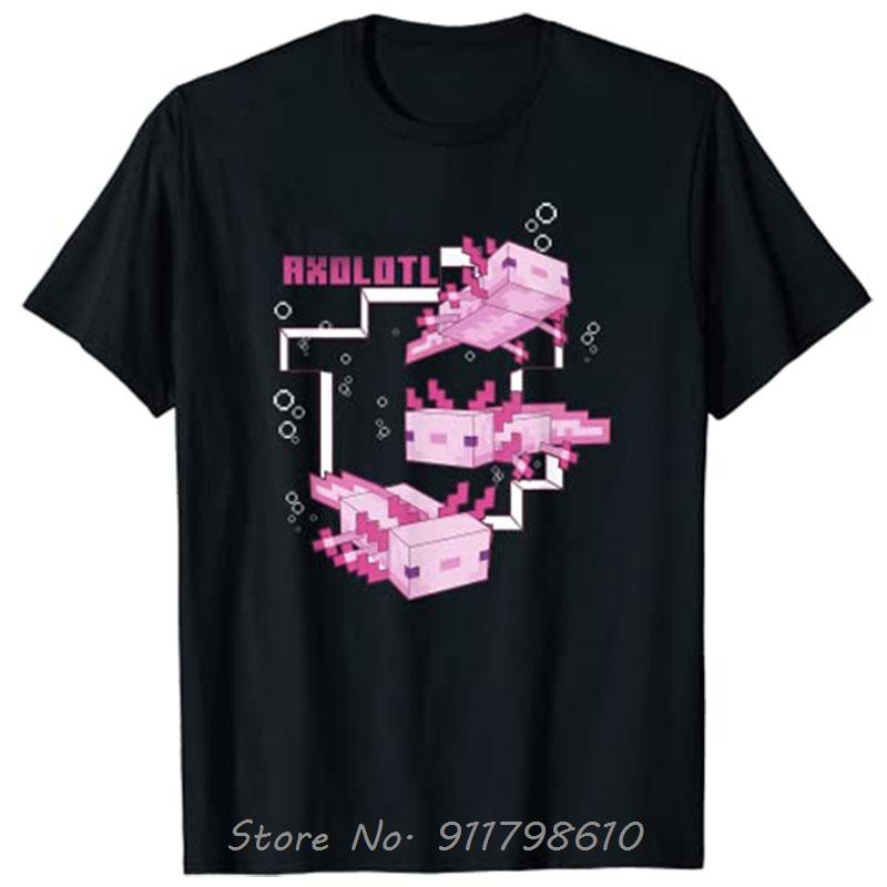 

Pink Axolotl Pond Oversized T-shirt Axolotl-Lover Apparel Aesthetic Cotton Tshirt Kids Adults Men s Clothing Unisex Tops Tees S разноцветный