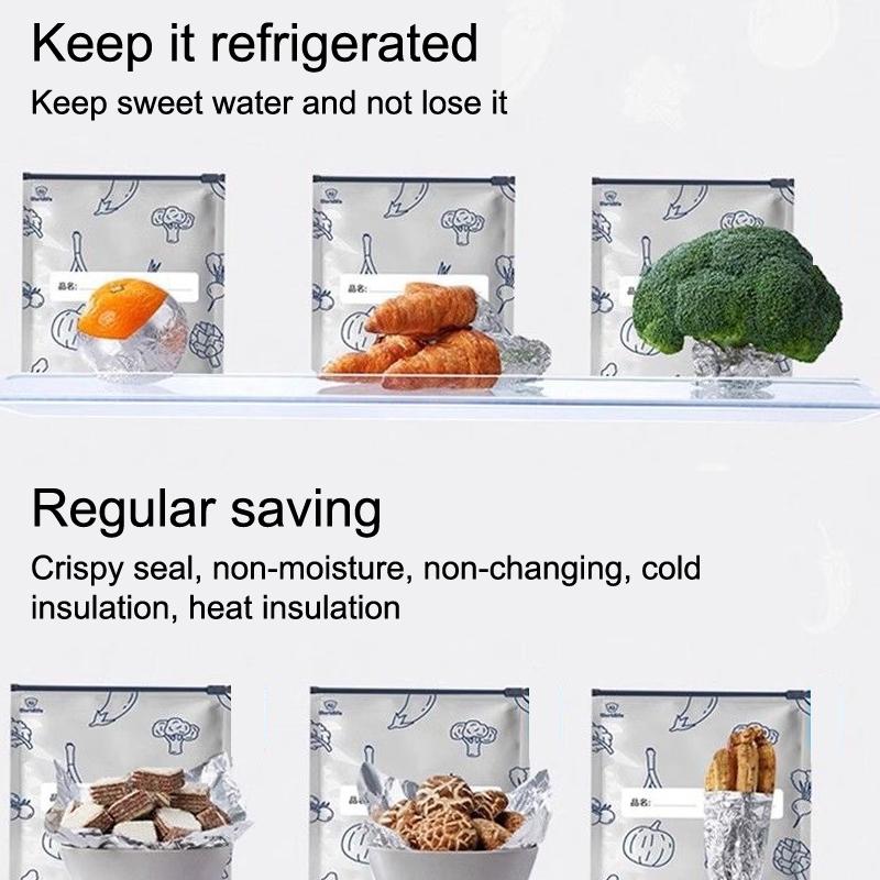 10Pcs Aluminum Foil Fresh-Keeping Bags Reusable Self-Seal Avoid Light Packaging Bag Thickened Food Storage Bags For Fruit Meat