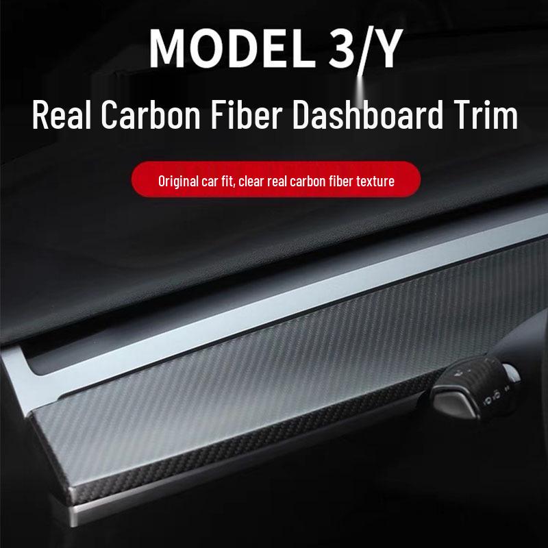 Tesla Model 3/Y Dashboard & Door Carbon Fiber Decorative Strips