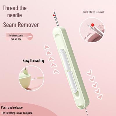 Portable 2-in-1 Needle Threader & Seam Ripper for Hand Sewing