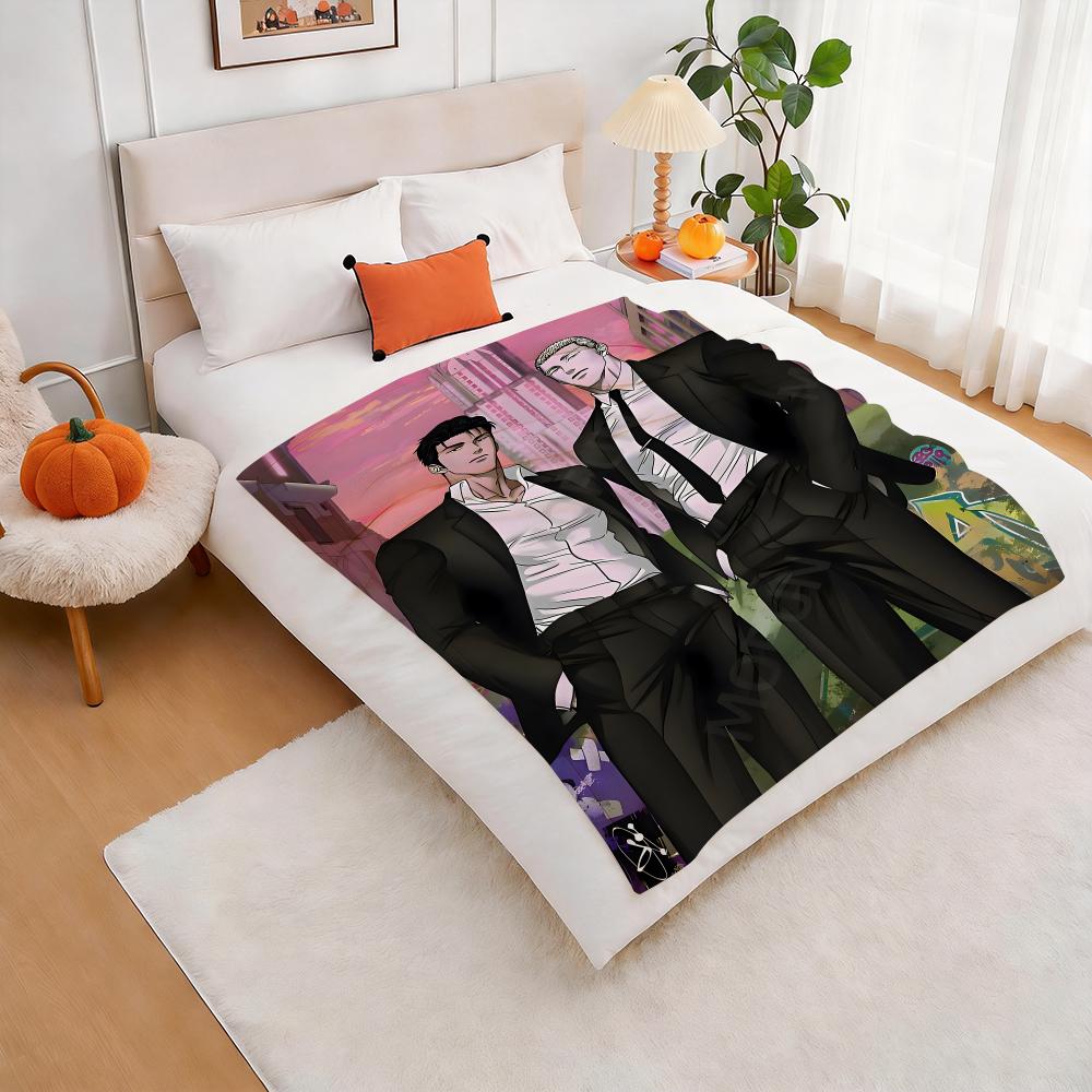 Anime Shutline Cool Jake And Shin Throw Lightweight 240g Flannel Blanket Soft Skin-friendly for Summer Cooling