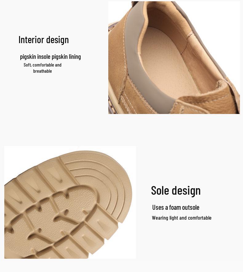 2025 Men's Genuine Leather Business Casual Shoes - Autumn British Style, Low-Top, Big Toe Design