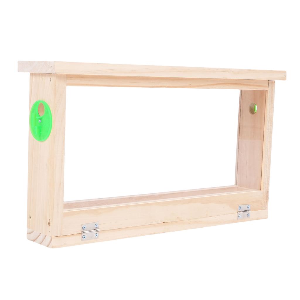 Bee Breeding Box Double Sided Acrylic Board Wooden Bee Hive Observation Box with Vents Beekeeping Supplies