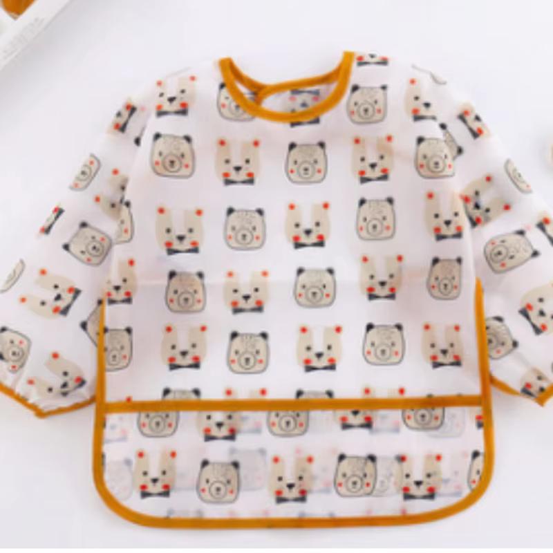

Baby Bibs New Cute Children Baby Stuff Toddler Waterproof Long Sleeve Art Smock Feeding Bib Apron for Kids 0-6 Years