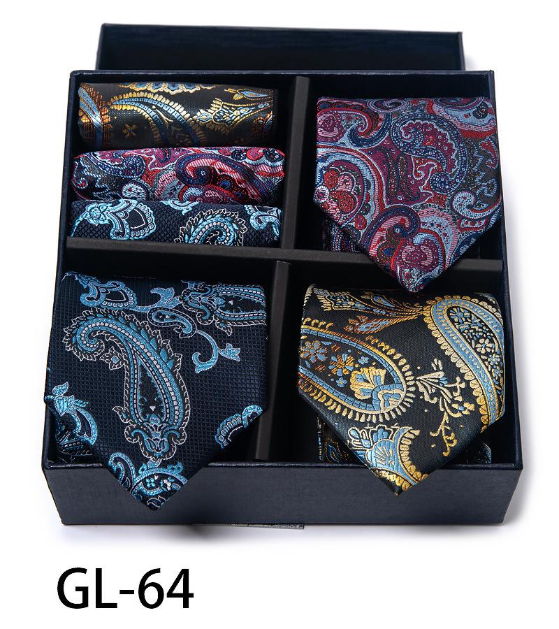 Tie Set Men'S Business Square Gift Box Striped Casual Bow Tie Tie