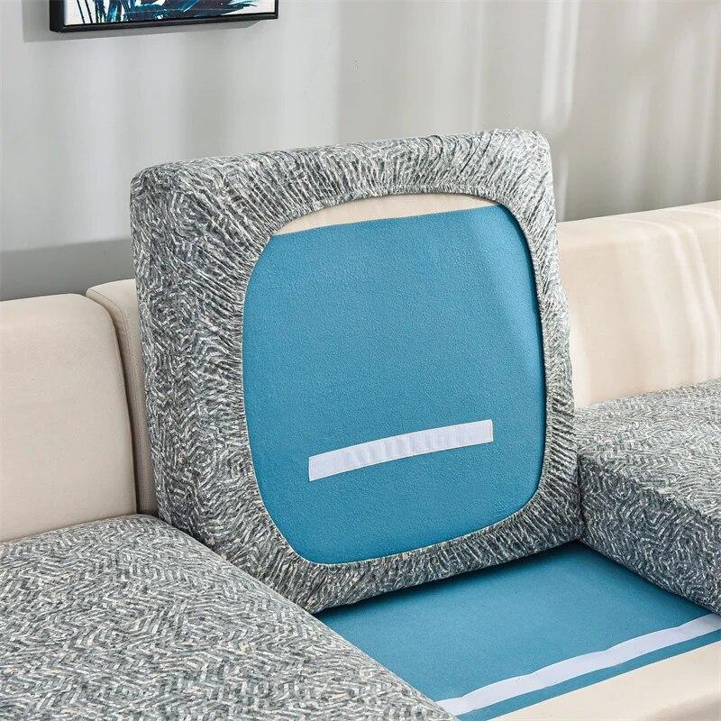 Stretch-bedruckter Stretch-Sofa-Sitzkissenbezug, Rückenlehnenbezug, Schutz für Couch, Sofabezug, L-Form, Chaselong-Schonbezüge