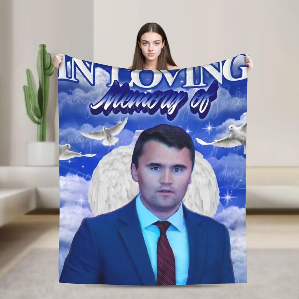 Charlie Kirk Angelic Advocate Soft Blanket  Travel Office Plush Throw Blanket Fashion Couch Bed Flannel Bedspread Sofa Bed Cover