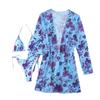 Bikini Muse Split Three-piece Digital Printing Long Sleeve Outer Coat XQ2409 High Elasticity