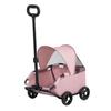 4 Wheels Pet Stroller for Small Dogs Cats Folding Shopping Cart with Canopy for Travelling Shopping Walking Playing