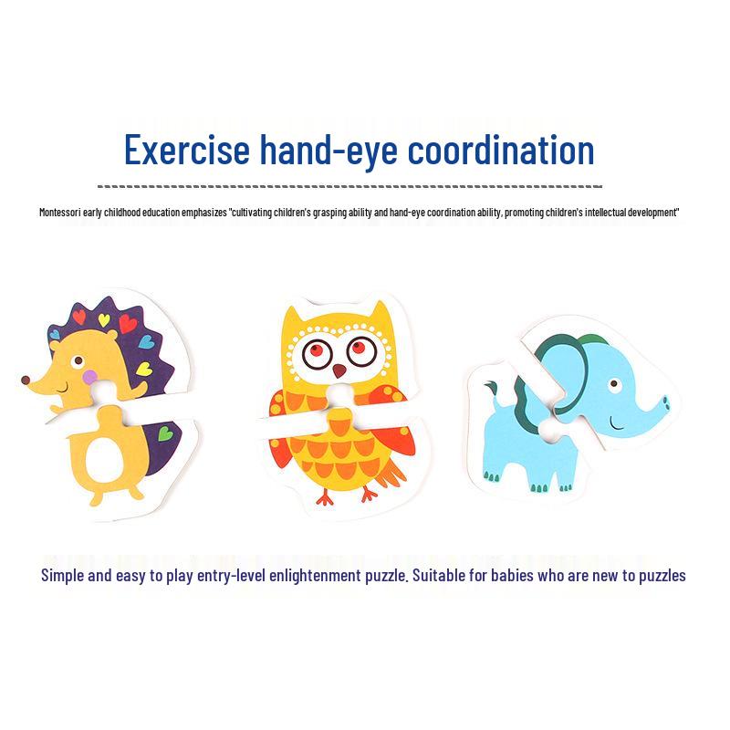 Animal Cognition Puzzle for Toddlers: 2-Piece Matching Game In Iron Box (Ages 1-3)