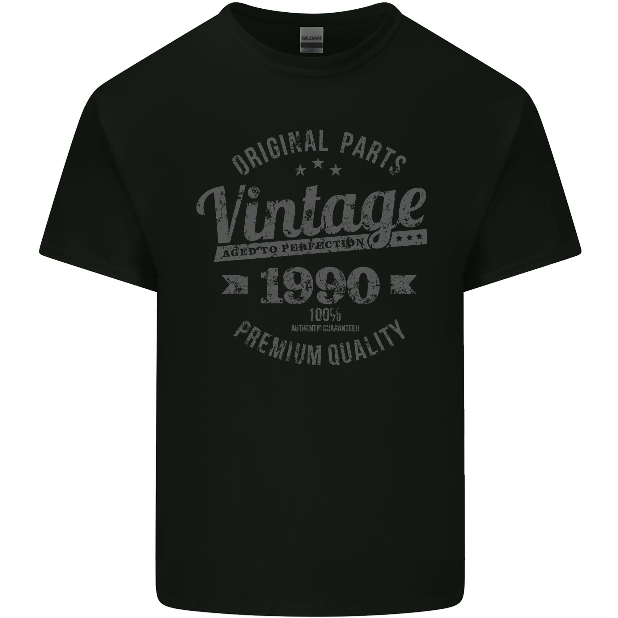 Vintage Year 36th Birthday 1990 Unisexs Light Cotton TShirt Black S