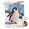Sparkling Pearl Painting On Stretched Frame Cute Penguin Design DIY Bead Art Canvas Relaxing Hobby Gift for Craft Lovers Art Decor