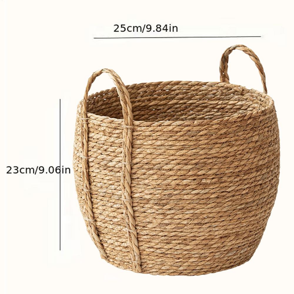 Корзина для растений из плетеной лозы с ручками, цветочный горшок, кашпо, плетеный ротанговый горшок, соломенный горшок, бакалея, хранилище игрушек