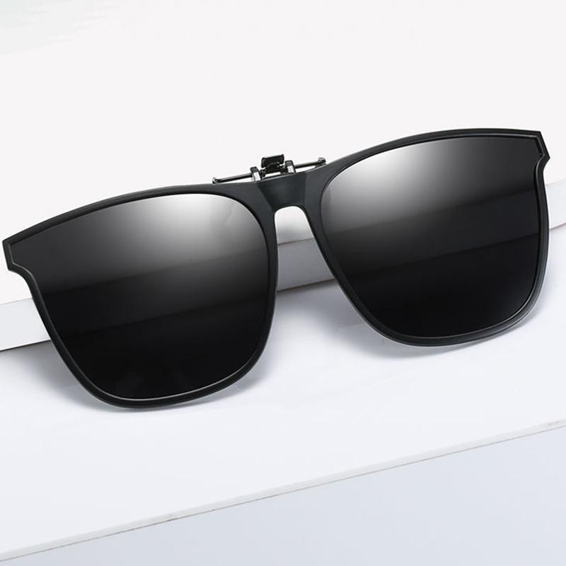 Men Photochromic Polarized Lens Flip Up Clip On Sunglasses Women Driving Sun Glasses With Clips