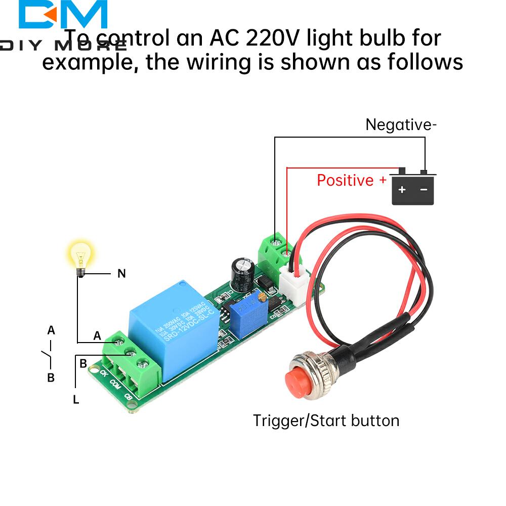 DC 12V Adjustable Timer Delay Turn OFF Module Relay Time Switch 1~10sec Delay Off Switch Module