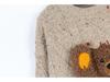 Korean Style Color Block Cartoon Patchwork Loose Long Sleeve Knit Sweater for Women