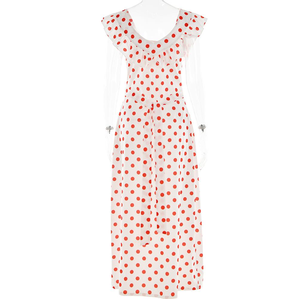 Women's Sexy Polka Dot One Shoulder Bodycon Dresses Bohemian Printed Sexy Side Slit Shealth Dress 2025 Summer Female Streetwear