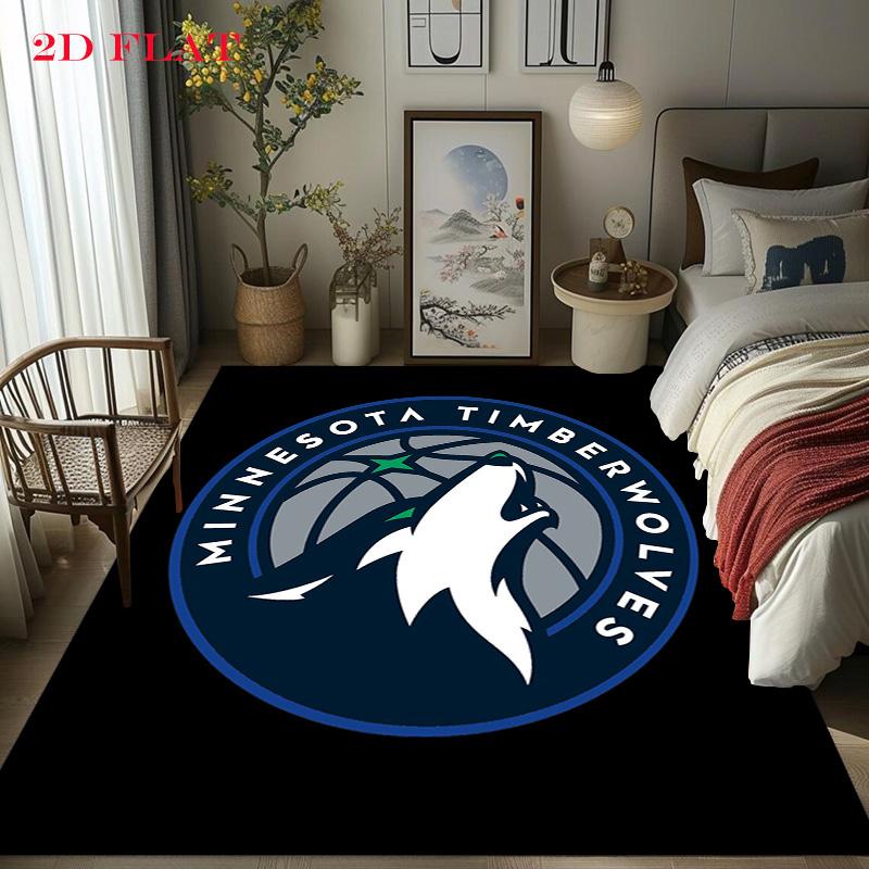 Χαλί με Εκτύπωση Λογότυπου Minnesota Timberwolves Πατάκια Δαπέδου Εκτύπωση Διακόσμηση Φοιτητικής Εστίας Τέχνη Δωματίου