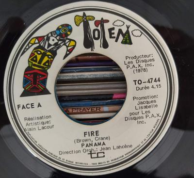 7inch Record PANAMA - Fire TO4744 Totem 1978 Canada Dance & Electronica Used