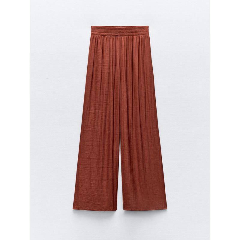 Za2024 Summer New Product Women's Clothes High Waist Slim Looking Drape Casual Straight-Leg Stretch Waist Wide Leg Pants 9929049