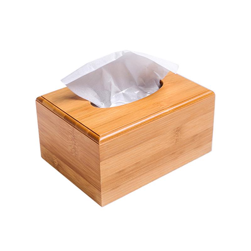 Bamboo Wood Tissue Box: Customizable Logo, Ideal for Restaurants and Hotels, Stylish Napkin Storage, Pull-Out Feature