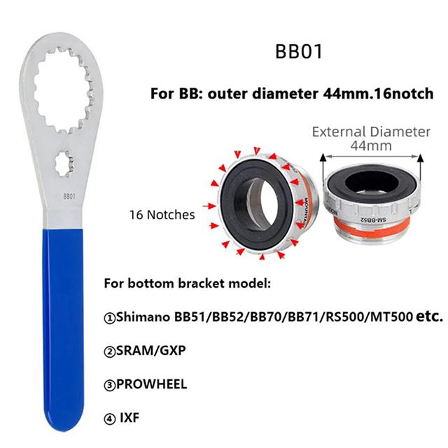 MEROCA Bicycle Bottom Bracket BB68 Sealed Bearing BSA 68 73mm Thread BB MTB Road Bike Axis 24mm 22mm IXF Prowheel Crankset Part BB01 Wrench
