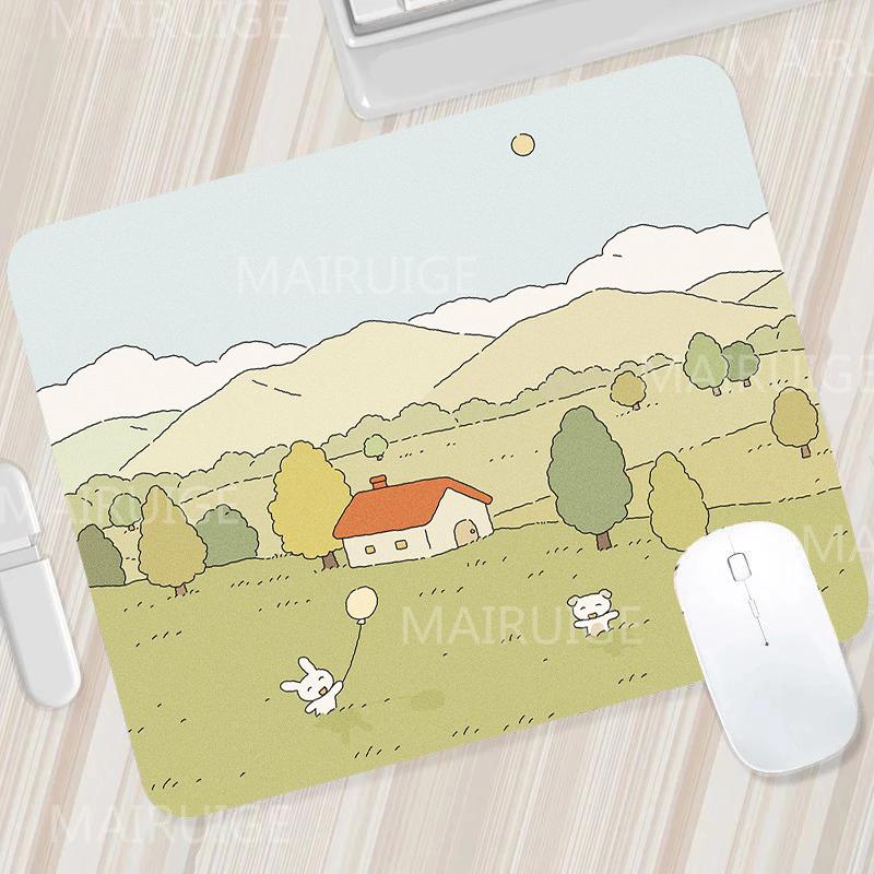 Green Small Mouse Pads Mouse Carpets Cute Desk Mats Kawaii Tulip Gaming Accessories Mouse Mat Gamer Surface for Computer Mouse
