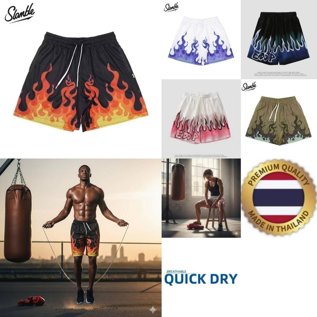 Fire Flame Training Muay Thai Boxing Shorts Kickboxing Print Quick Dry Martial Art Boxer Men Women Kid Pants Fitness Gym Sport Workout Streetwear